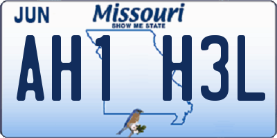 MO license plate AH1H3L