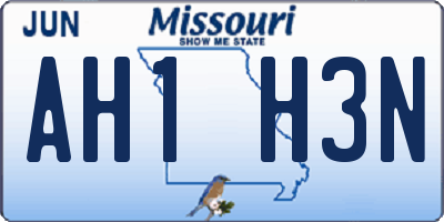 MO license plate AH1H3N