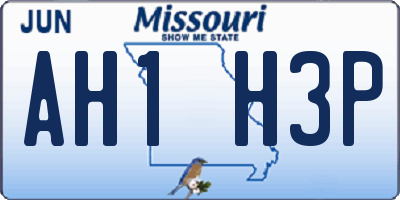 MO license plate AH1H3P