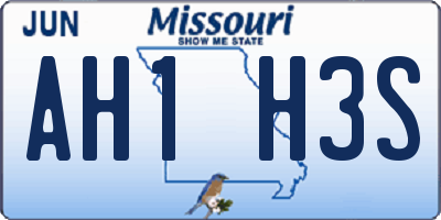 MO license plate AH1H3S