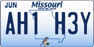 MO license plate AH1H3Y