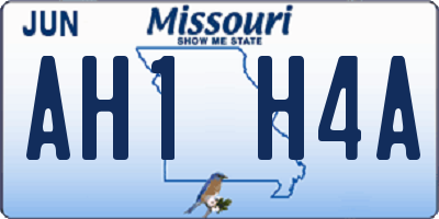 MO license plate AH1H4A