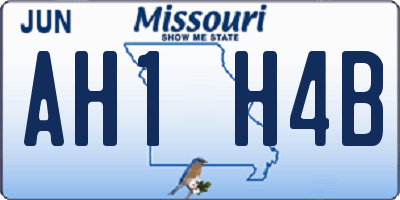 MO license plate AH1H4B