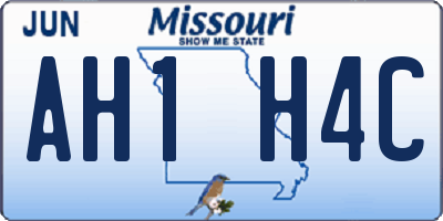 MO license plate AH1H4C