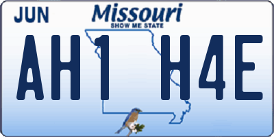 MO license plate AH1H4E