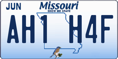 MO license plate AH1H4F