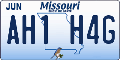 MO license plate AH1H4G