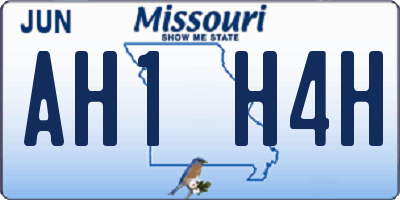 MO license plate AH1H4H