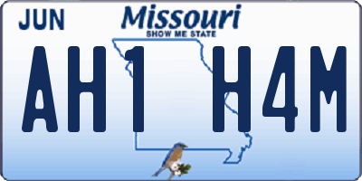 MO license plate AH1H4M