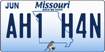 MO license plate AH1H4N