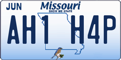 MO license plate AH1H4P