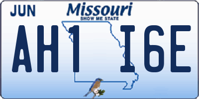 MO license plate AH1I6E