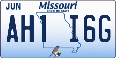 MO license plate AH1I6G