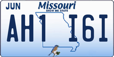 MO license plate AH1I6I