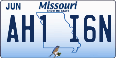 MO license plate AH1I6N