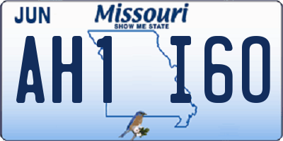 MO license plate AH1I6O