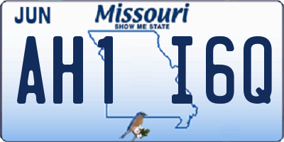 MO license plate AH1I6Q