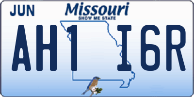 MO license plate AH1I6R