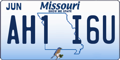 MO license plate AH1I6U