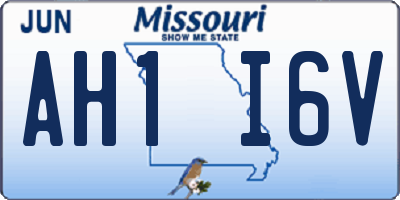 MO license plate AH1I6V