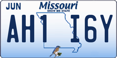 MO license plate AH1I6Y