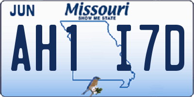 MO license plate AH1I7D