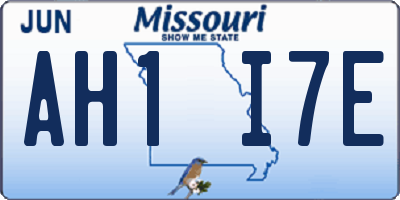 MO license plate AH1I7E