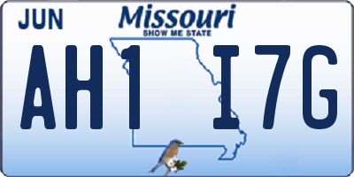 MO license plate AH1I7G