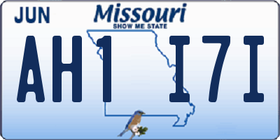 MO license plate AH1I7I