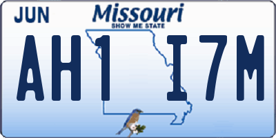 MO license plate AH1I7M