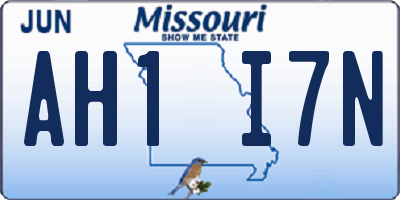 MO license plate AH1I7N