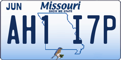 MO license plate AH1I7P