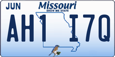 MO license plate AH1I7Q