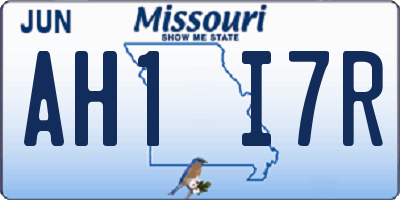 MO license plate AH1I7R