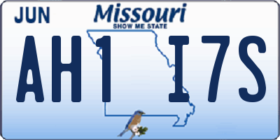 MO license plate AH1I7S