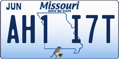 MO license plate AH1I7T