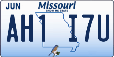 MO license plate AH1I7U