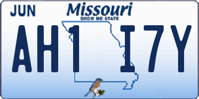 MO license plate AH1I7Y