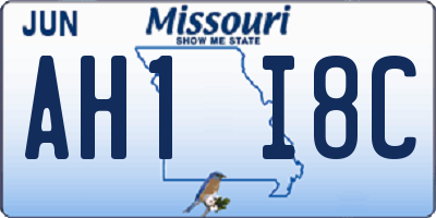 MO license plate AH1I8C