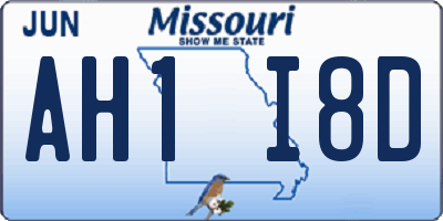 MO license plate AH1I8D