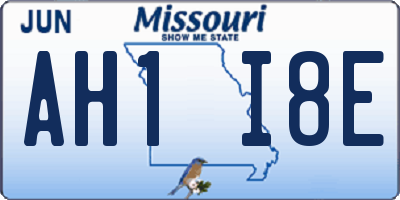 MO license plate AH1I8E