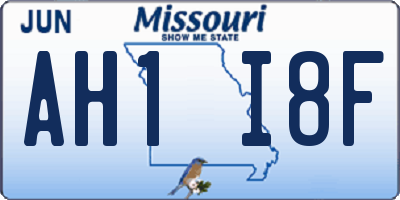 MO license plate AH1I8F