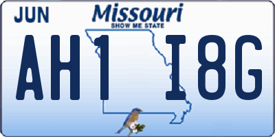 MO license plate AH1I8G