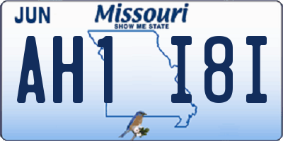 MO license plate AH1I8I