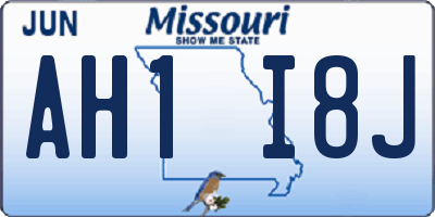 MO license plate AH1I8J