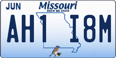 MO license plate AH1I8M