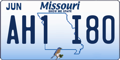 MO license plate AH1I8O