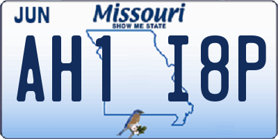 MO license plate AH1I8P