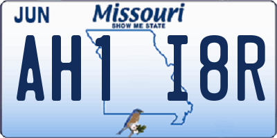 MO license plate AH1I8R