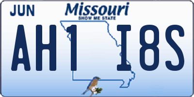 MO license plate AH1I8S